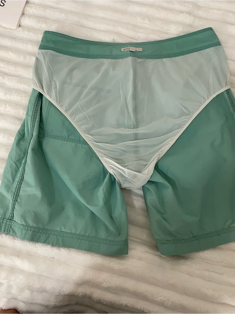 Onia Men's Seafoam Green Swim Board Shorts